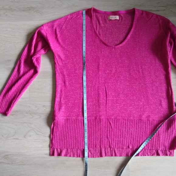 Per Se V-neck lightweight sweater, heathered pink, medium - Picture 8 of 10